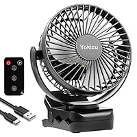 卓上扇風機 クリップ 小型 USB充電式 8000mAh 急速充電60h連続使用 Amazon | Yokizu 卓上扇風機 クリップ 小型 静音 リモコン付き
